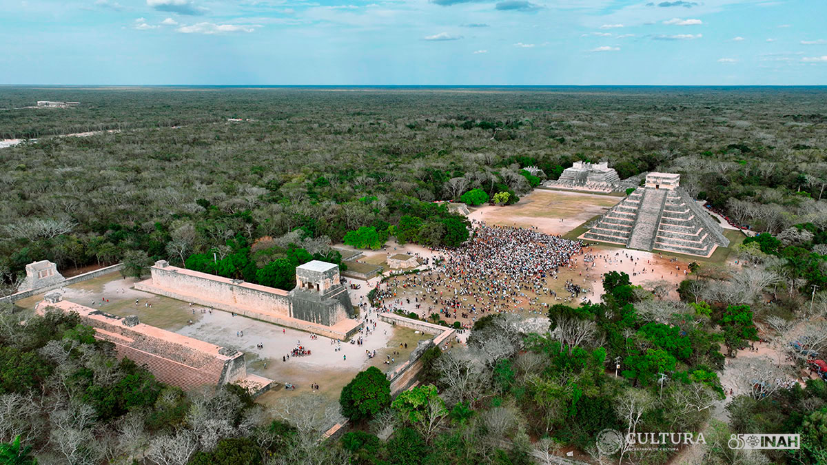 Vista aérea de la Zona Arqueológica de Chichén Itzá. Foto :Jesús Gallegos Flores.